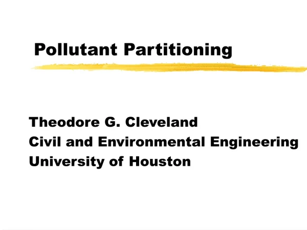 Pollutant Partitioning
