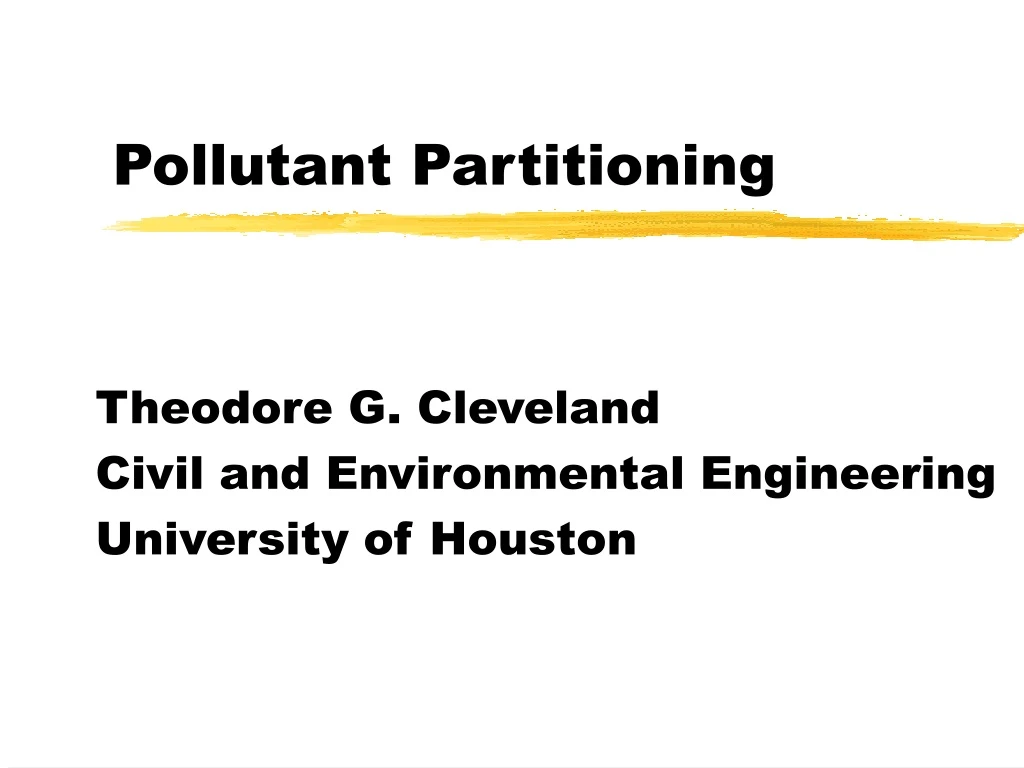 pollutant partitioning