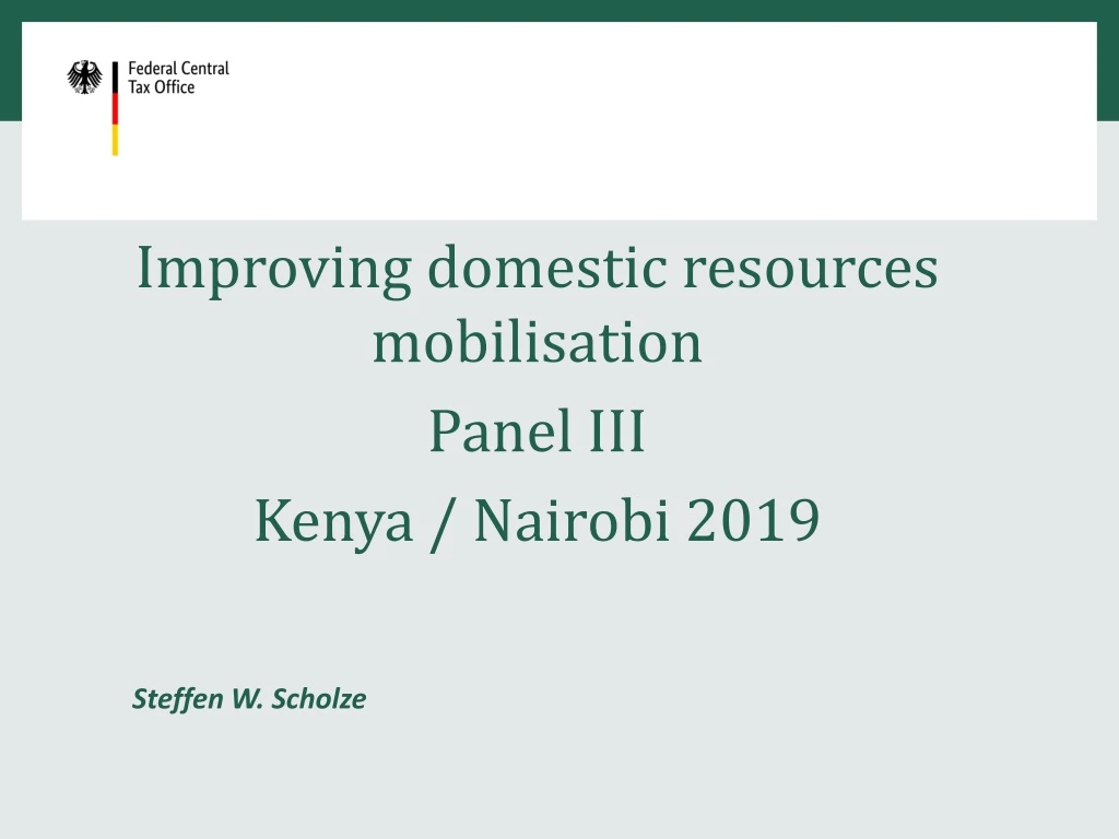improving domestic resources mobilisation panel