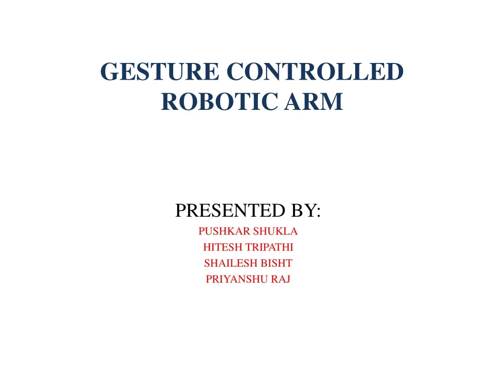 gesture controlled robotic arm
