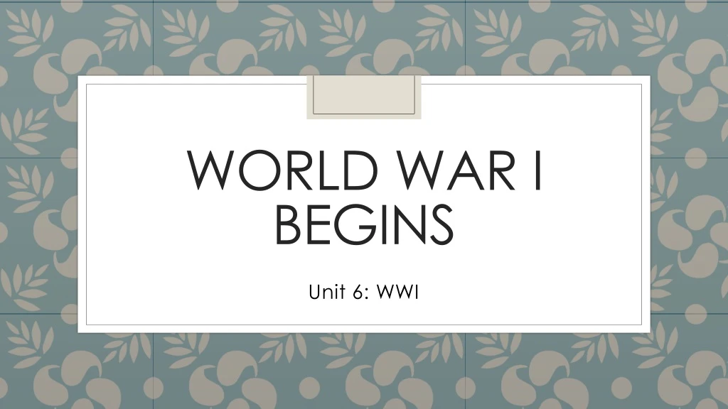 world war i begins