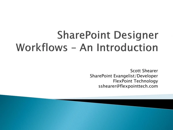 SharePoint Designer Workflows – An Introduction