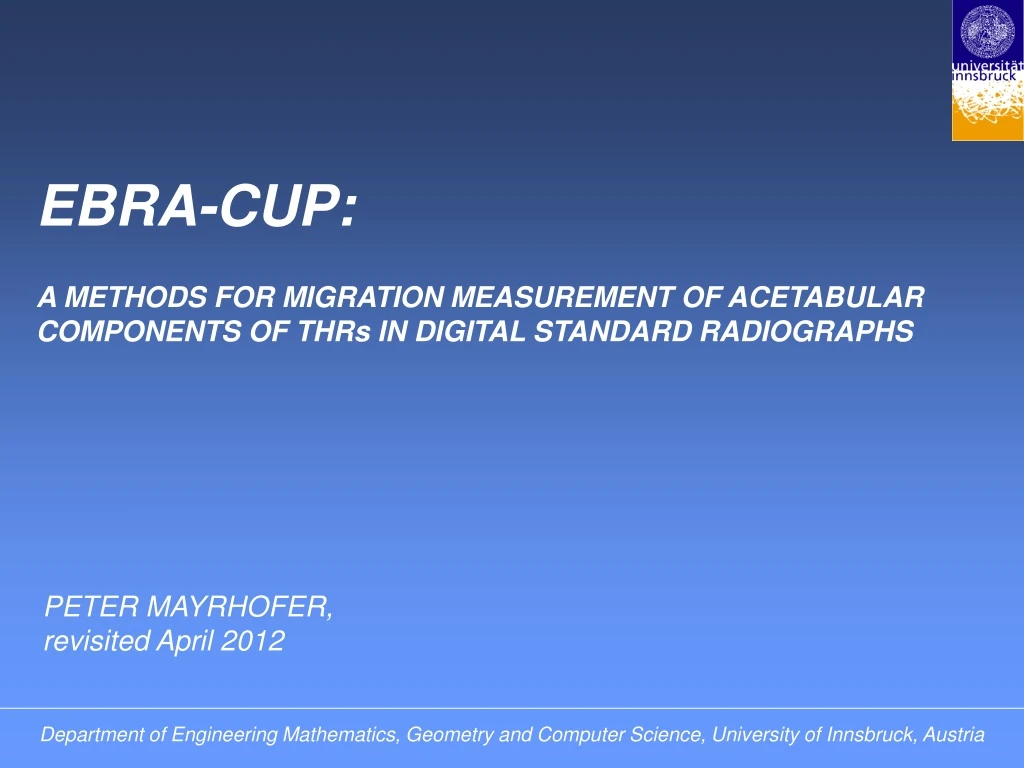 ebra cup a methods for migration measurement