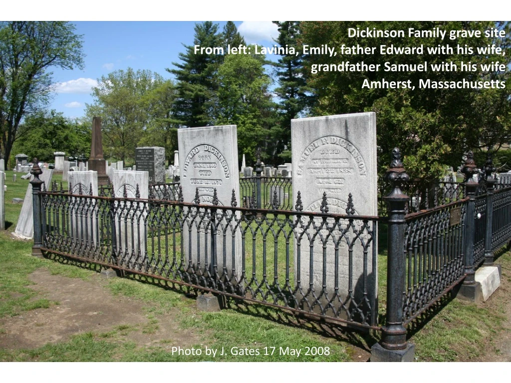 dickinson family grave site from left lavinia