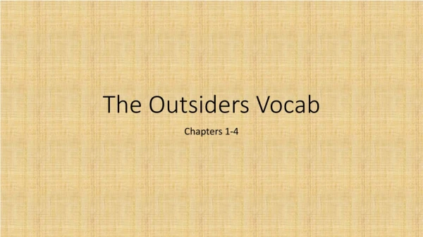 The Outsiders Vocab