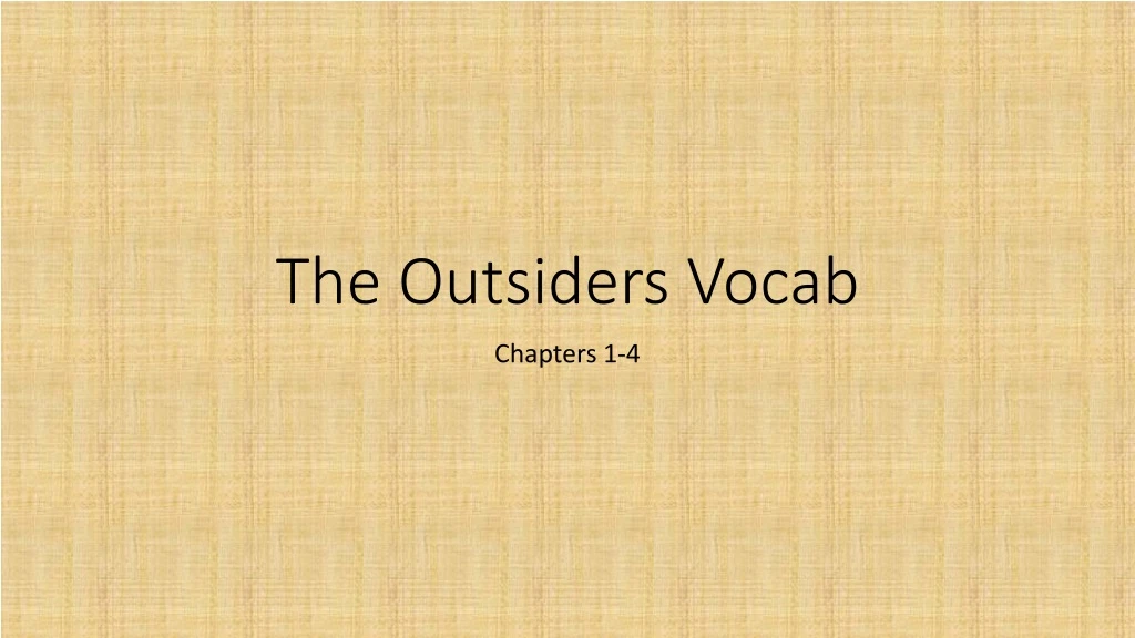 the outsiders vocab