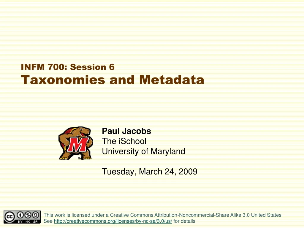 infm 700 session 6 taxonomies and metadata