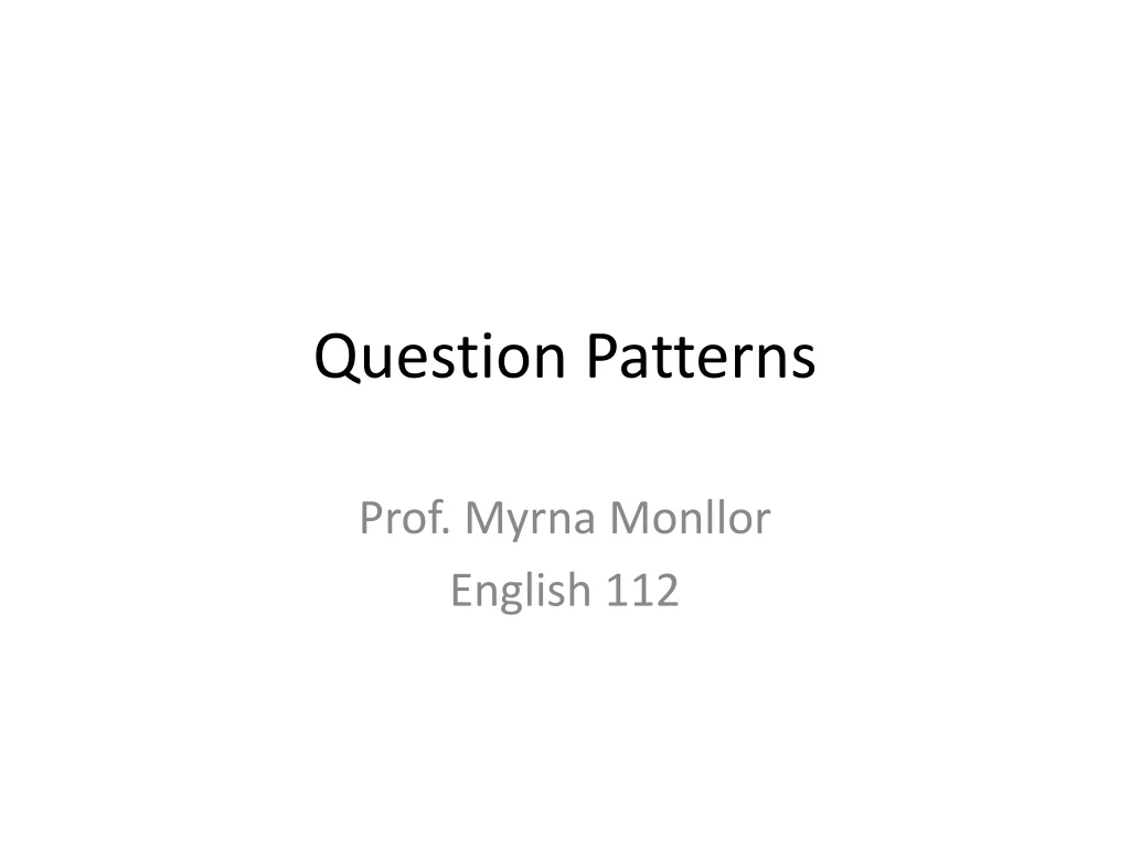 question patterns