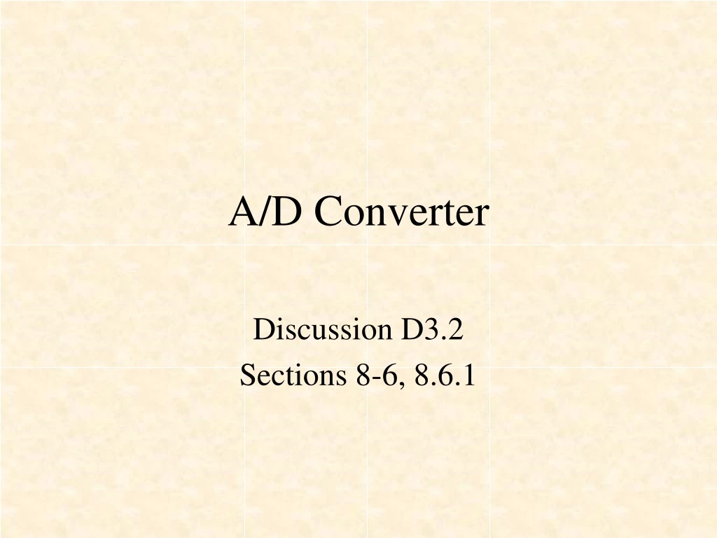 a d converter