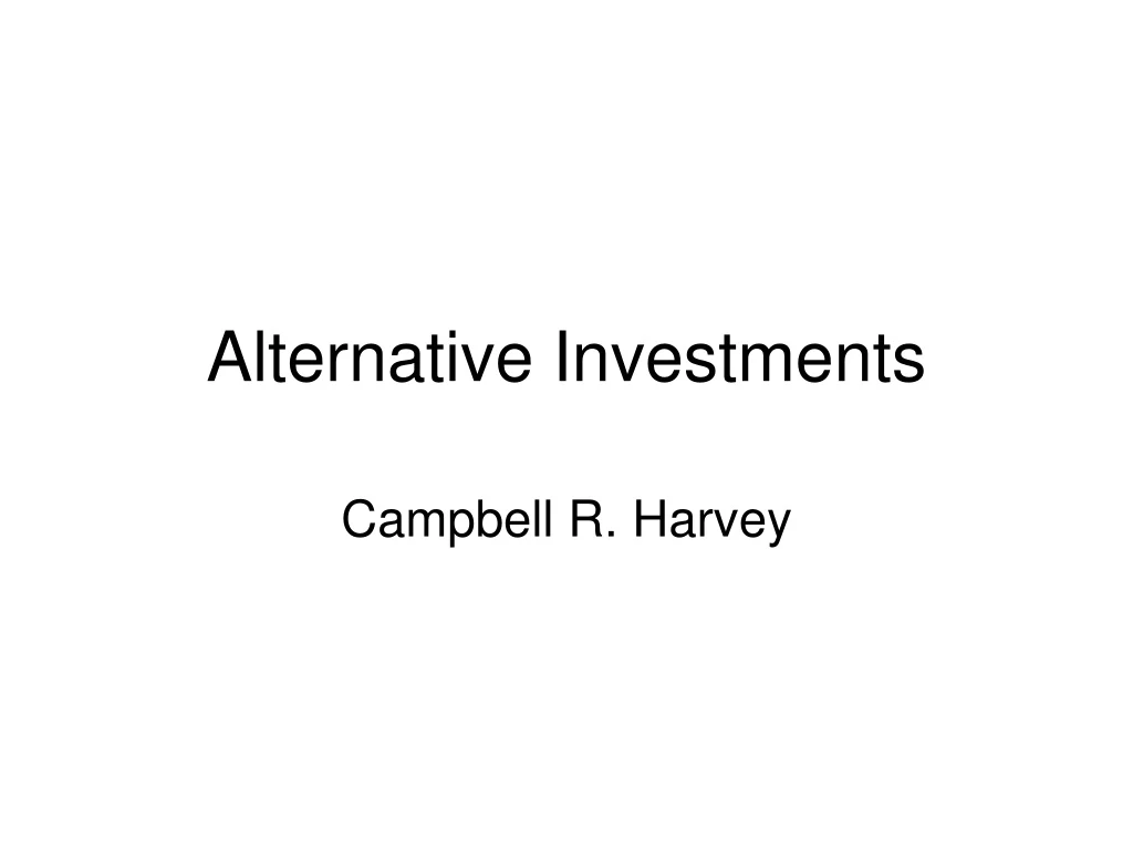 alternative investments