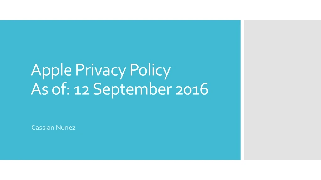 apple privacy policy as of 12 september 2016