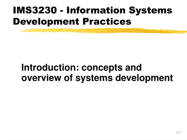 IMS3230 - Information Systems Development Practices