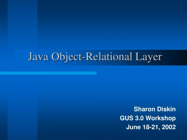 Java Object-Relational Layer