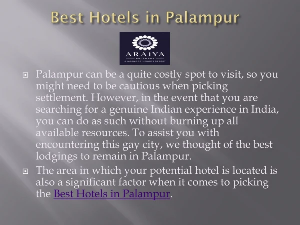 Best Hotels in Palampur