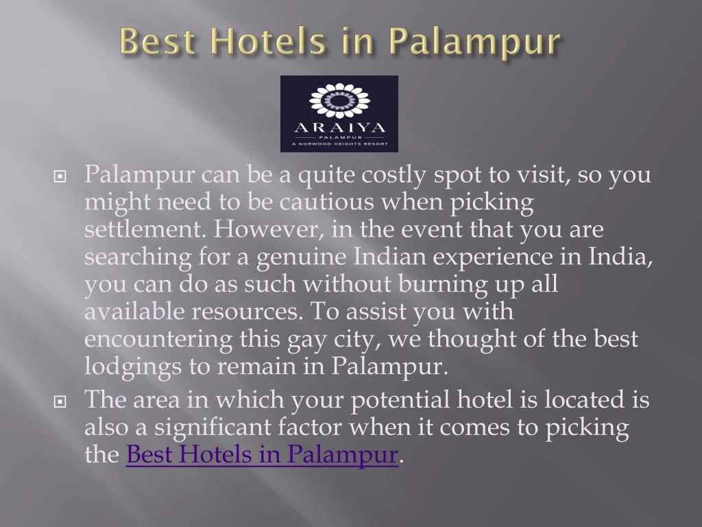 best hotels in palampur