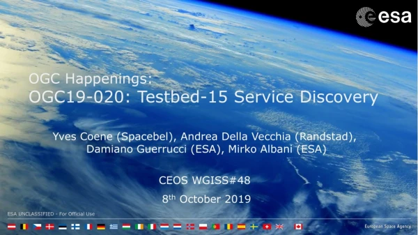 OGC Happenings: OGC19-020: Testbed-15 Service Discovery