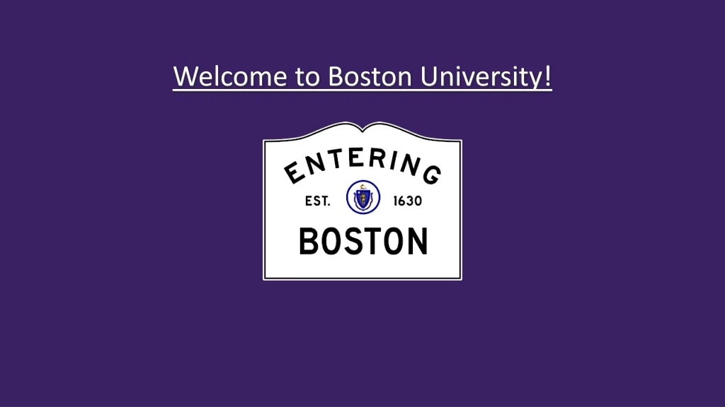 welcome to boston university