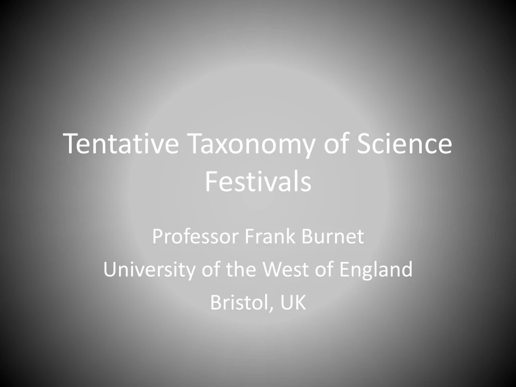 tentative taxonomy of science festivals