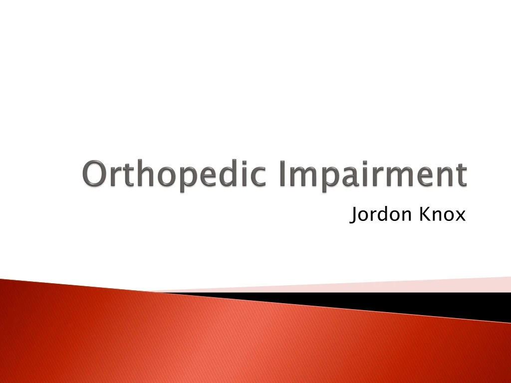 orthopedic impairment