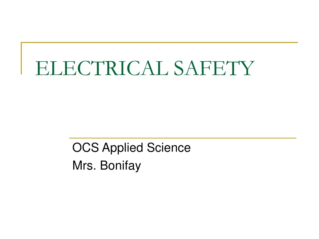 electrical safety