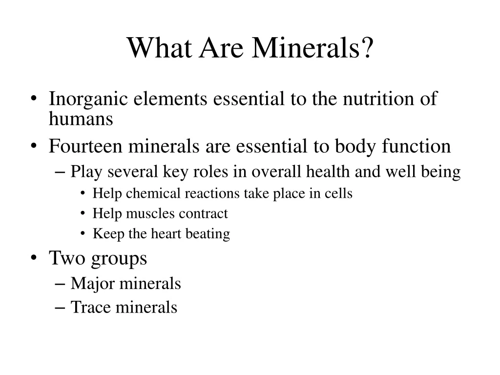 what are minerals