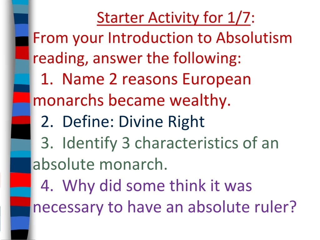 starter activity for 1 7 from your introduction