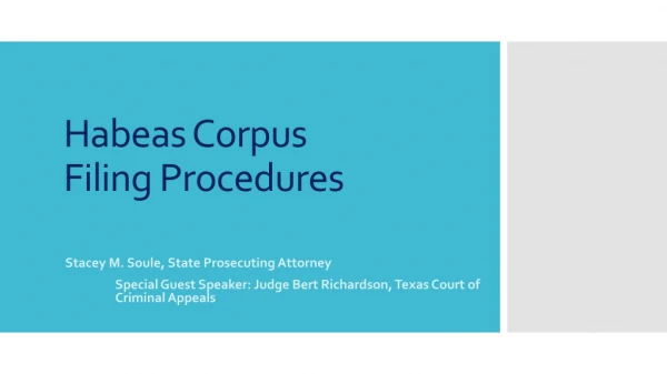 Habeas Corpus Filing Procedures