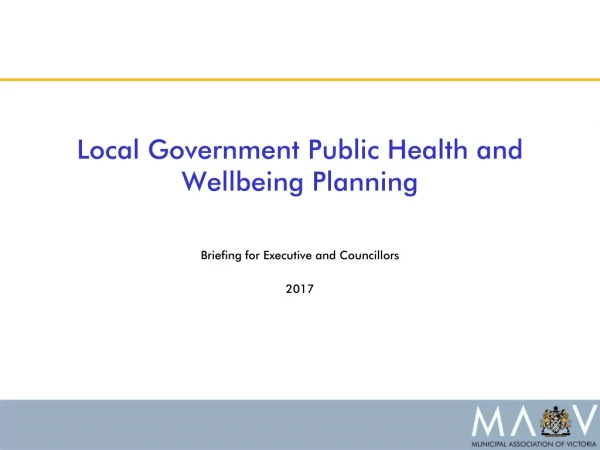 Local Government Public Health and Wellbeing Planning