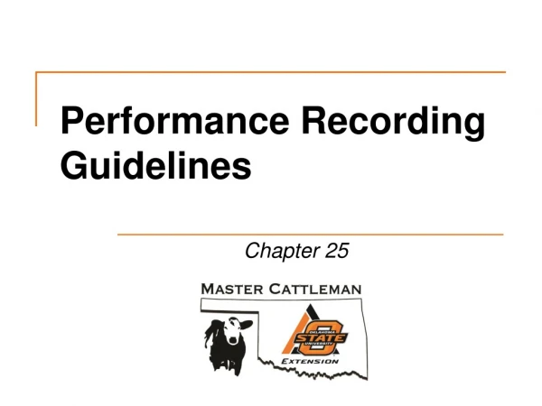 Performance Recordin g Guidelines