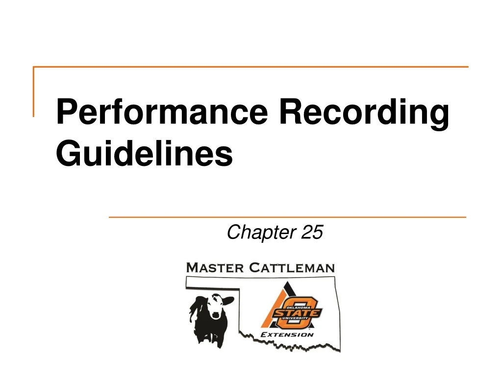 performance recordin g guidelines