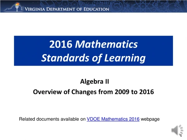 2016 Mathematics Standards of Learning