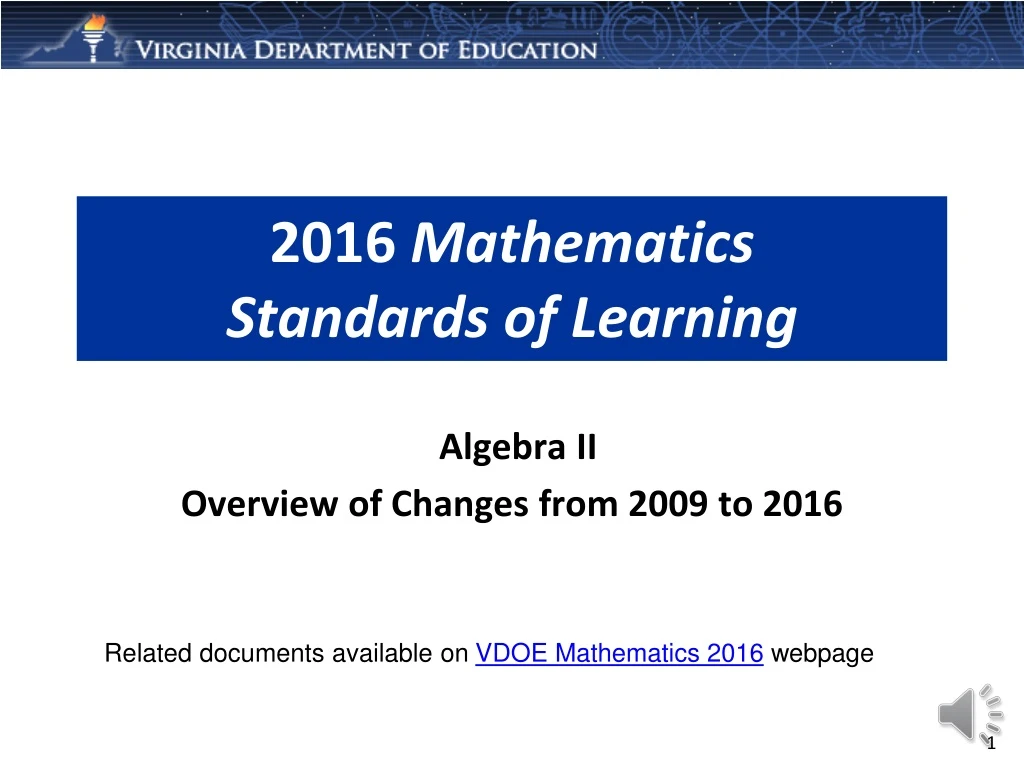 2016 mathematics standards of learning