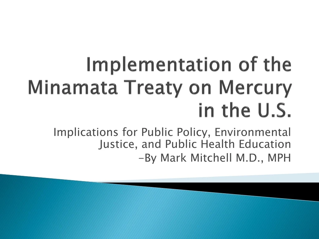 implementation of the minamata treaty on mercury in the u s