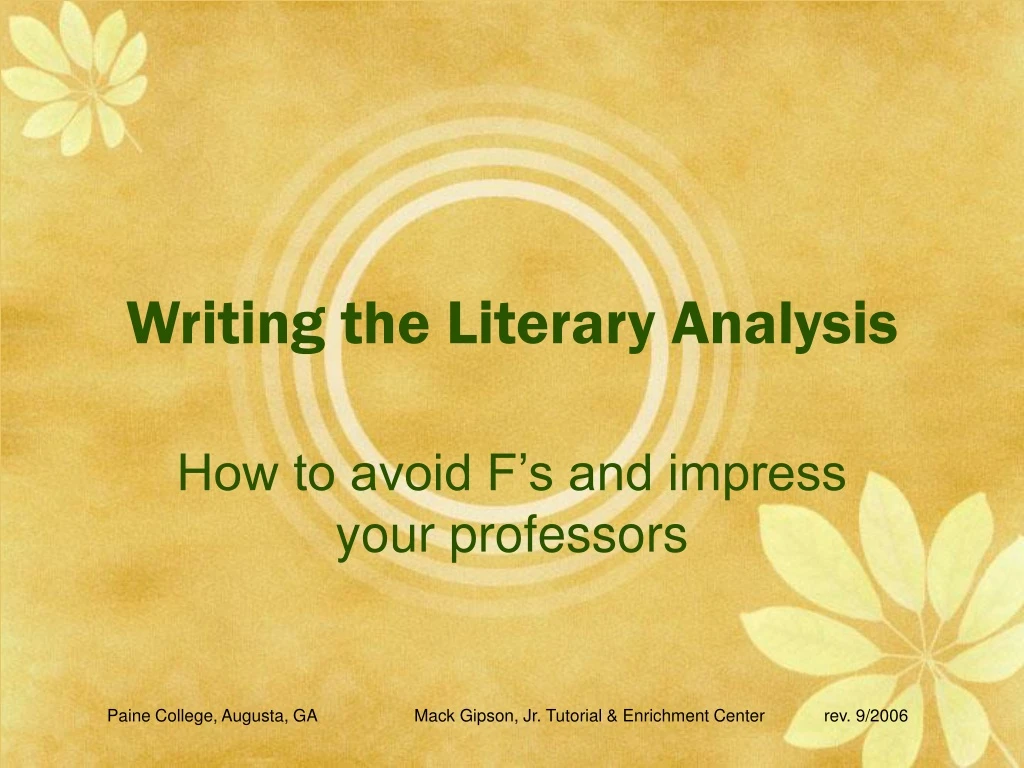 writing the literary analysis