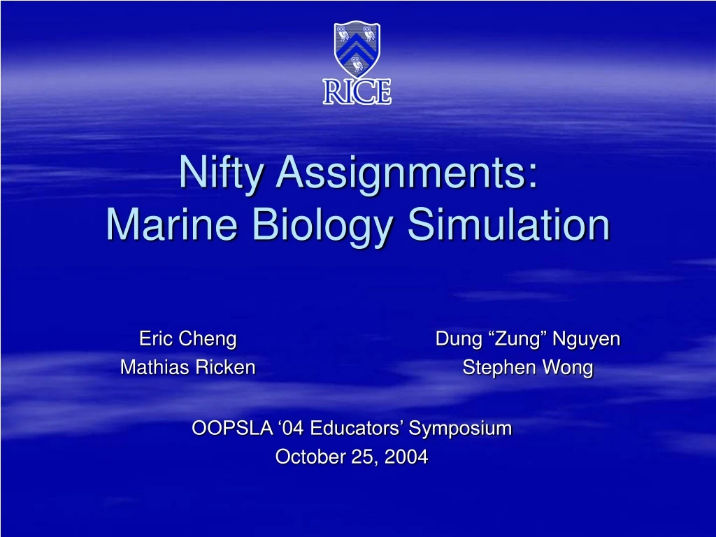 nifty assignments marine biology simulation