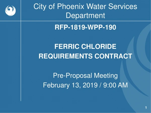 City of Phoenix Water Services Department