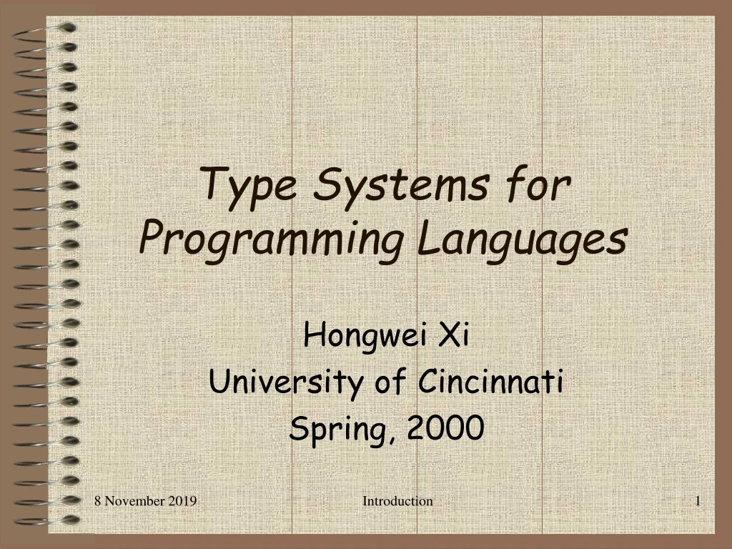 type systems for programming languages