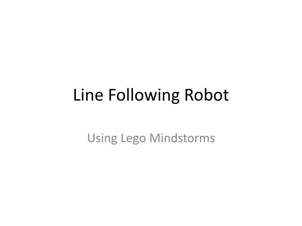 line following robot