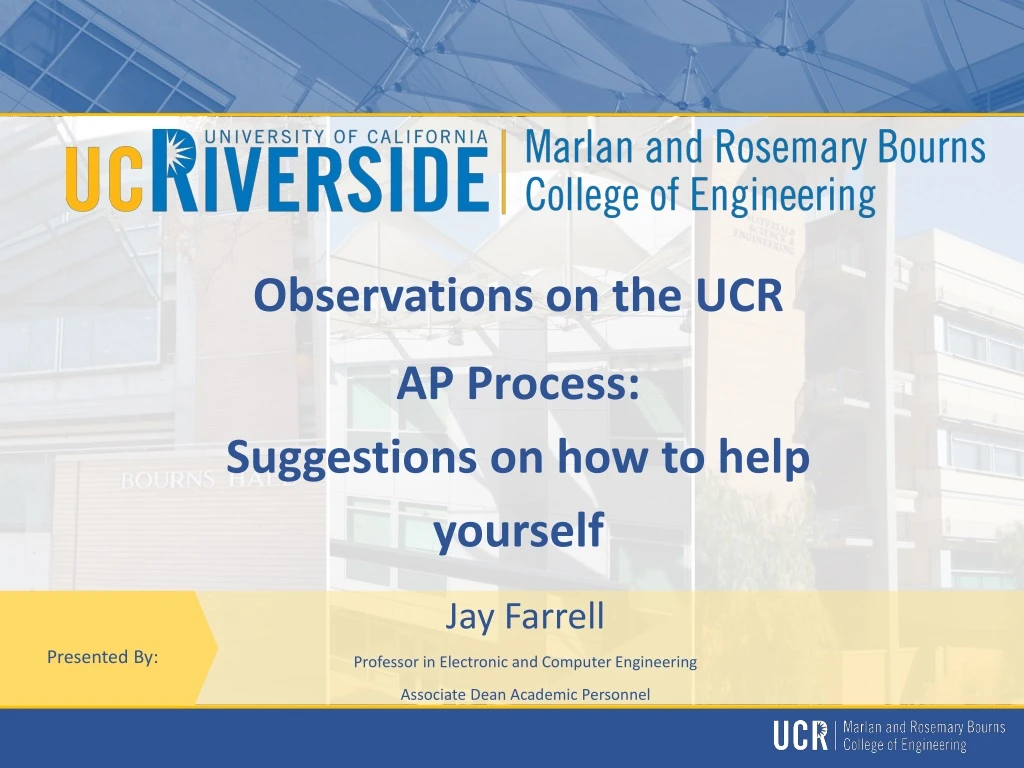 observations on the ucr ap process suggestions