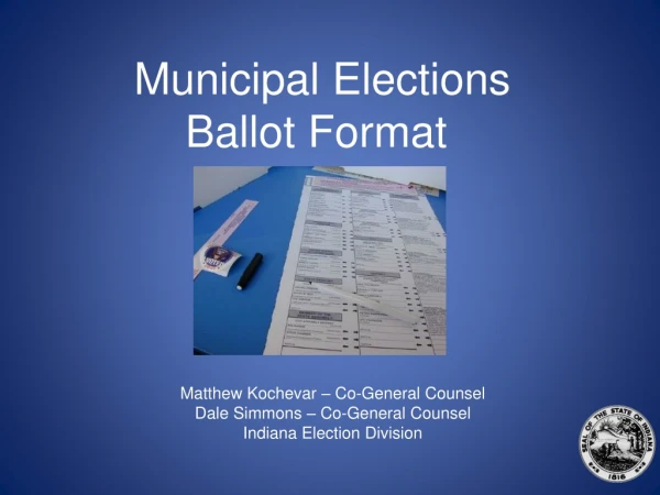 Municipal Elections Ballot Format