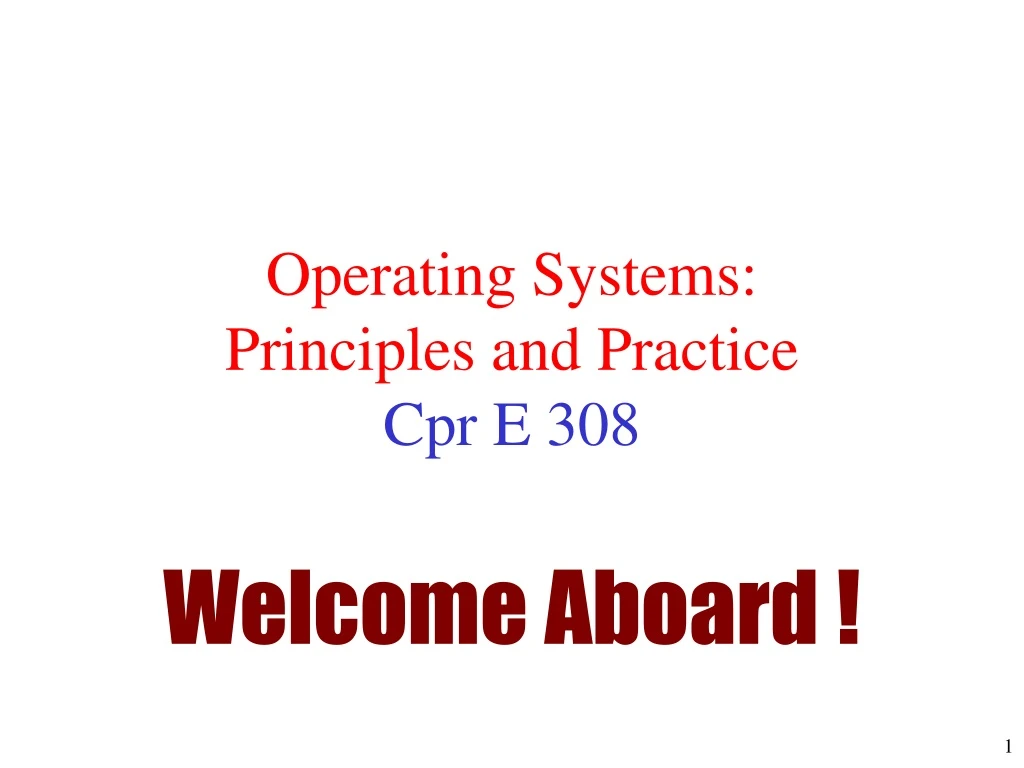 operating systems principles and practice cpr e 308