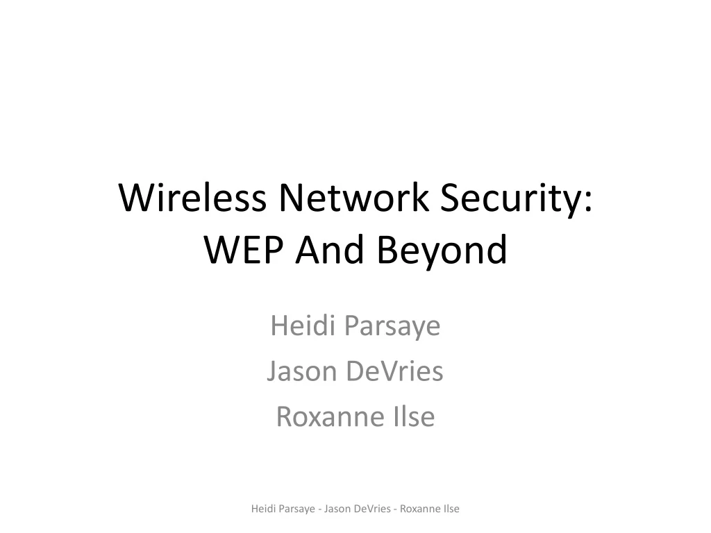 wireless network security wep and beyond