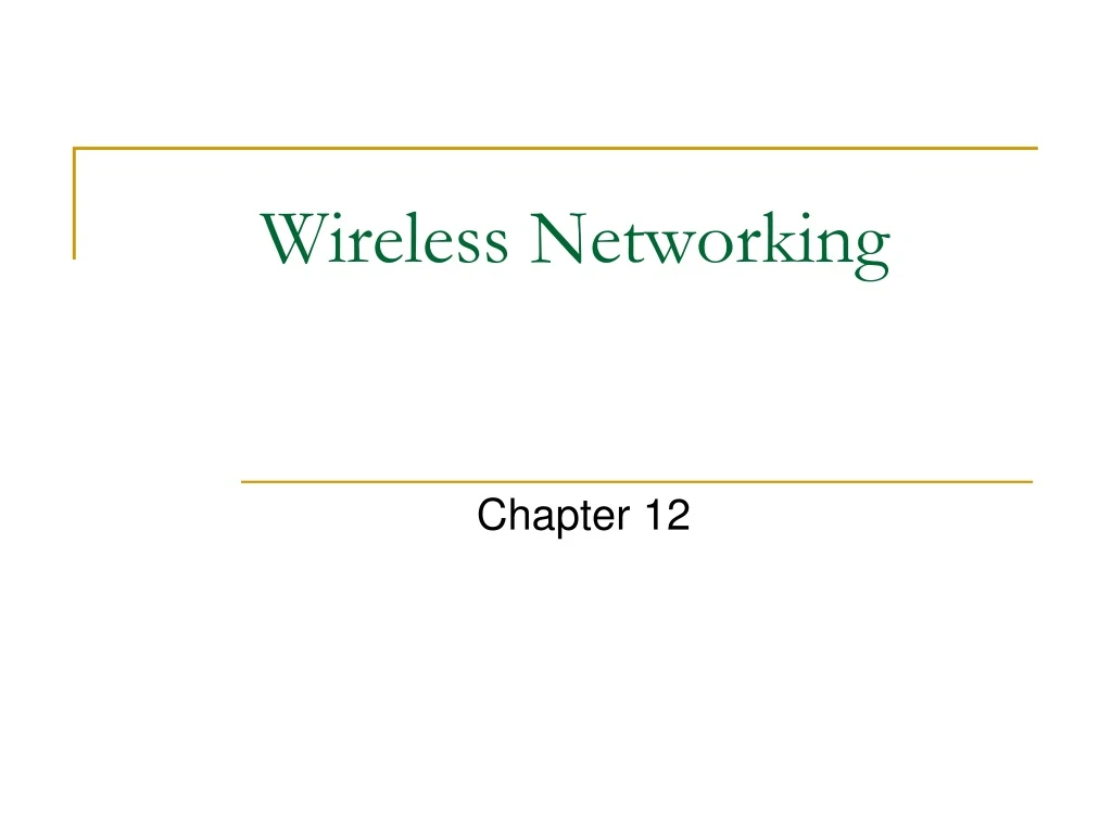 wireless networking