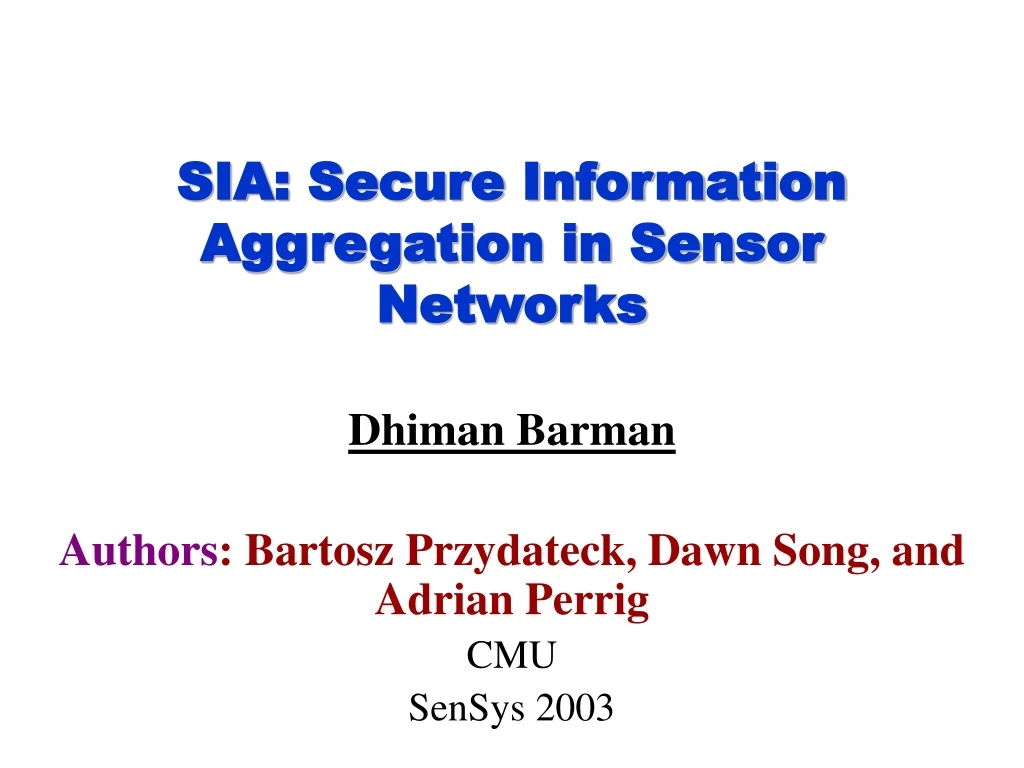 sia secure information aggregation in sensor networks
