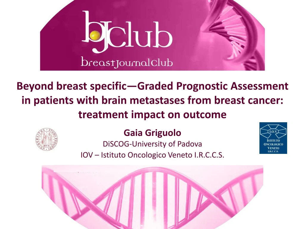 beyond breast specific graded prognostic