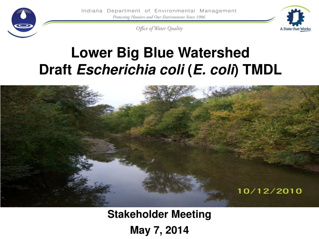 lower big blue watershed draft escherichia coli