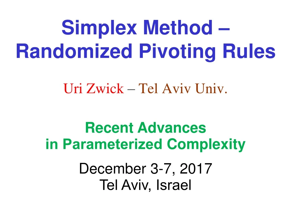 uri zwick tel aviv univ