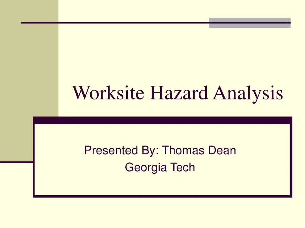 worksite hazard analysis