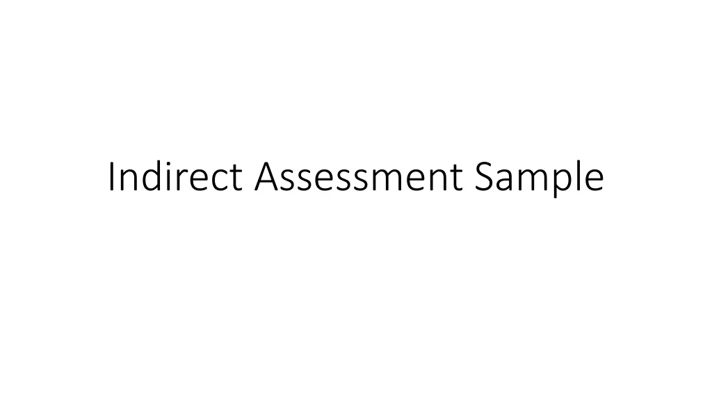 indirect assessment sample