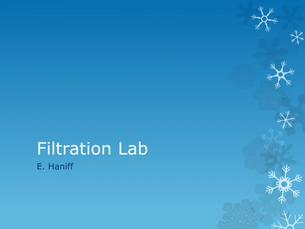 Filtration Lab